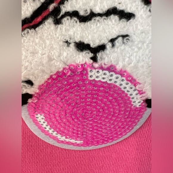 Bubble gum bunny chenille Easter holiday pullover S M XL - Picture 6 of 8